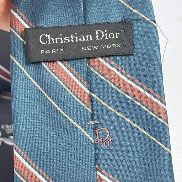 Christian Dior Tie Modern Cut Lot of 3 Blue/black/light Blue Dress Silk Tie - Picture 10 of 10